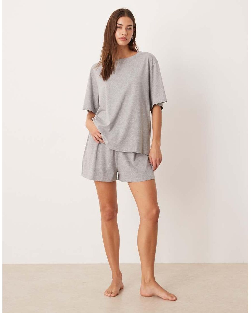 ASOS Gray Mix & Match Cotton Pajama Shorts