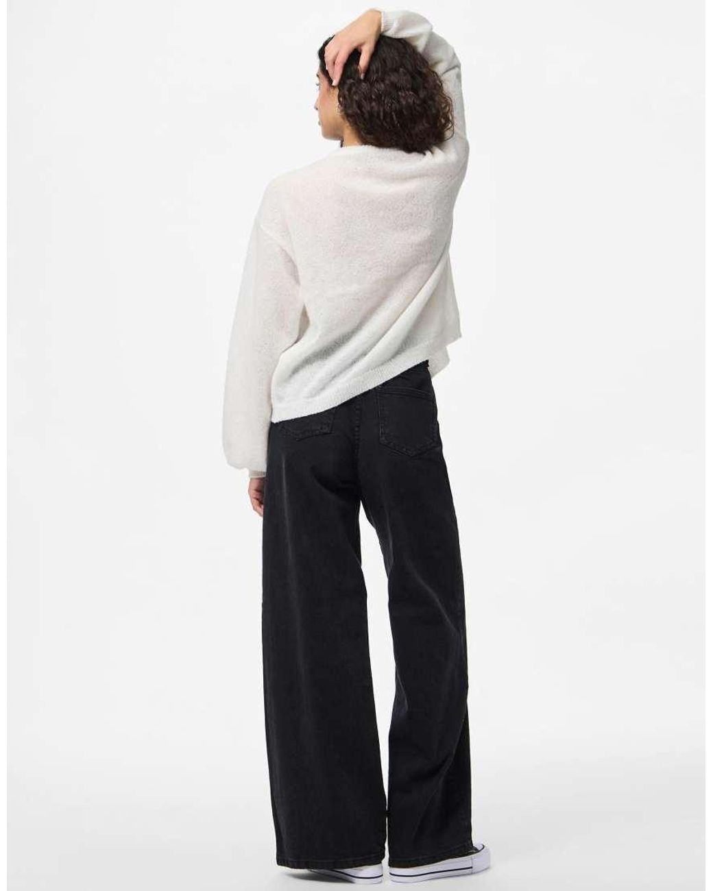 Pieces White Knitted Cardigan