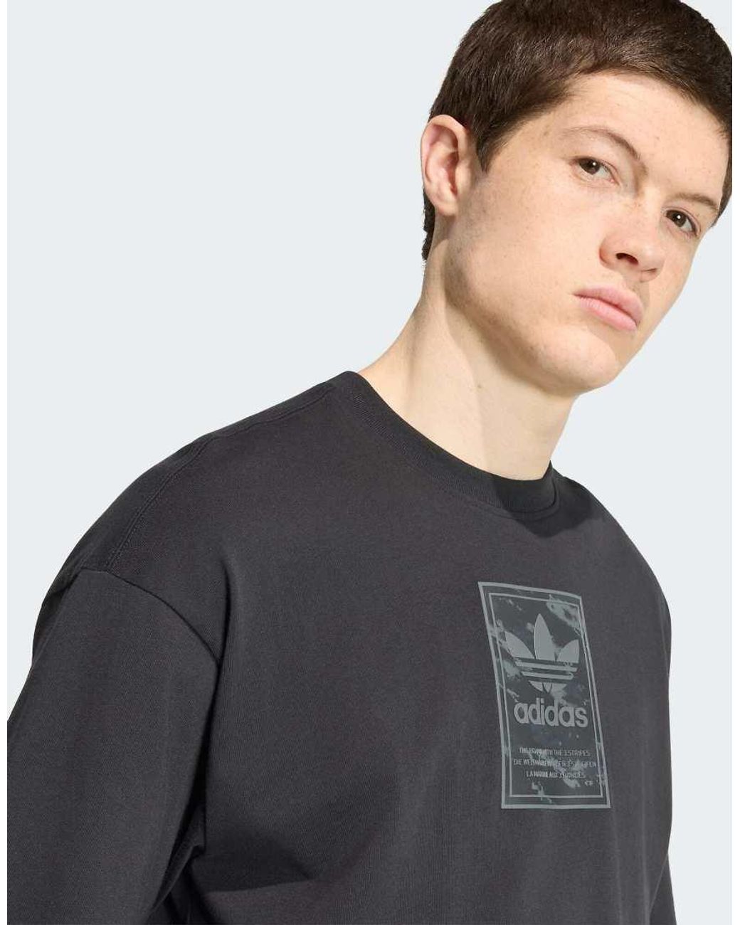 Adidas Originals Gray Camo Tee Tongue Label T-shirt for men