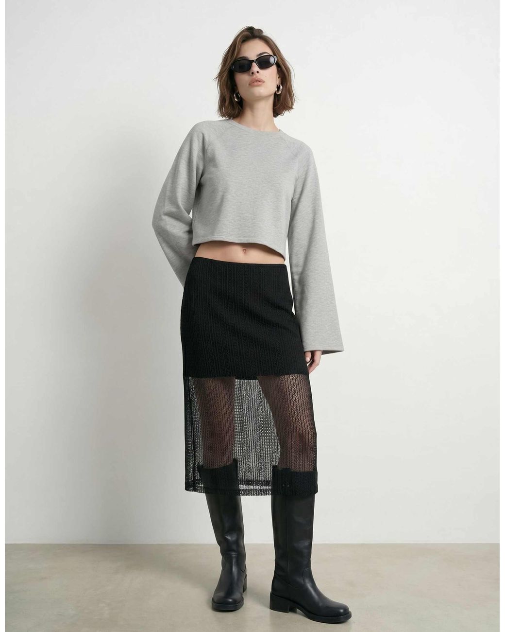 Sweatshirt clair chiné HYPEDROP en coloris Gray