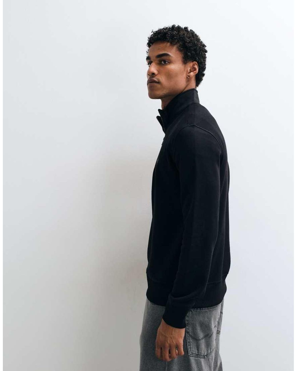 French Connection Blue Quarter Zip Sweatshirt for men