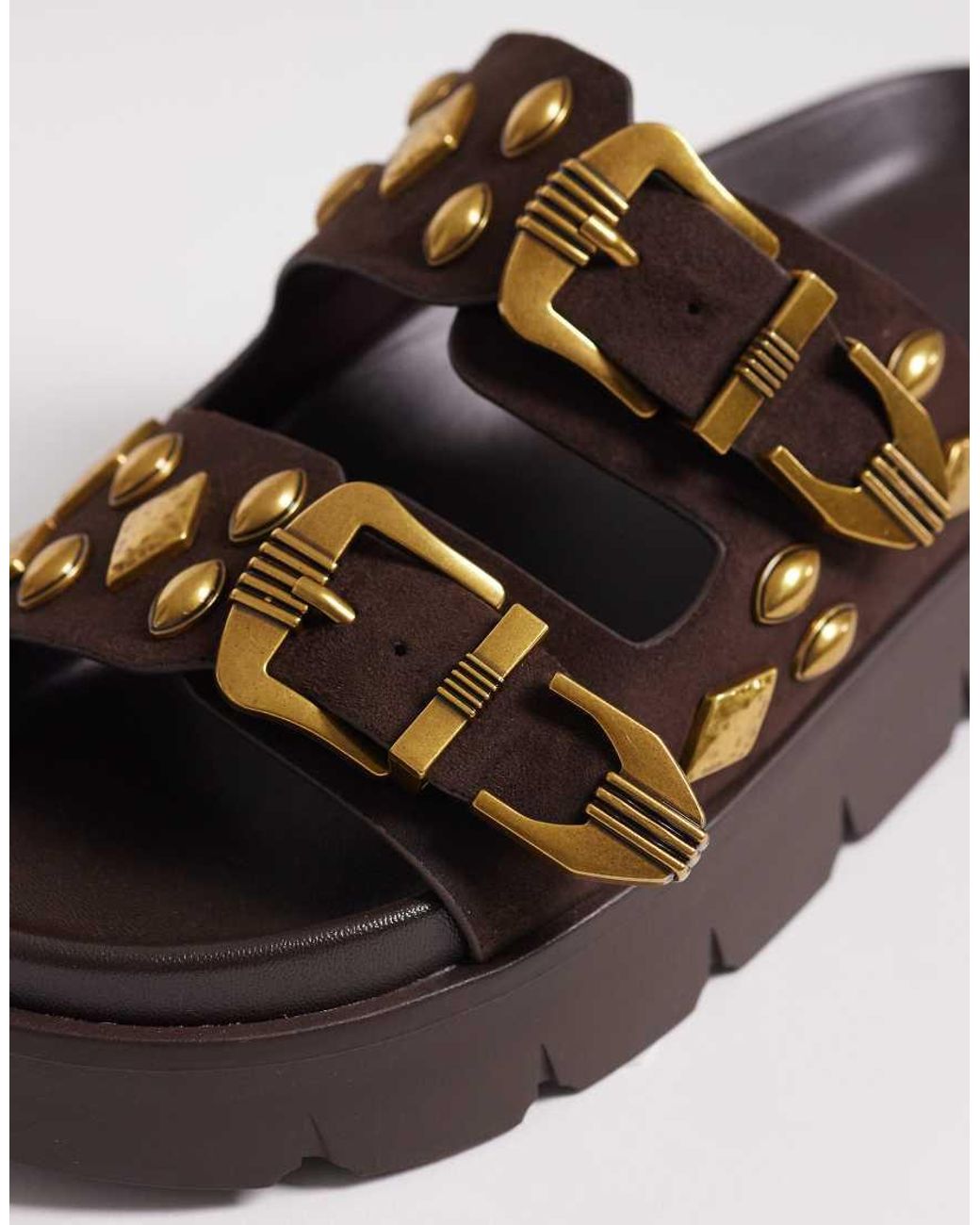 ASOS Brown Flair Boho Studded Sandal