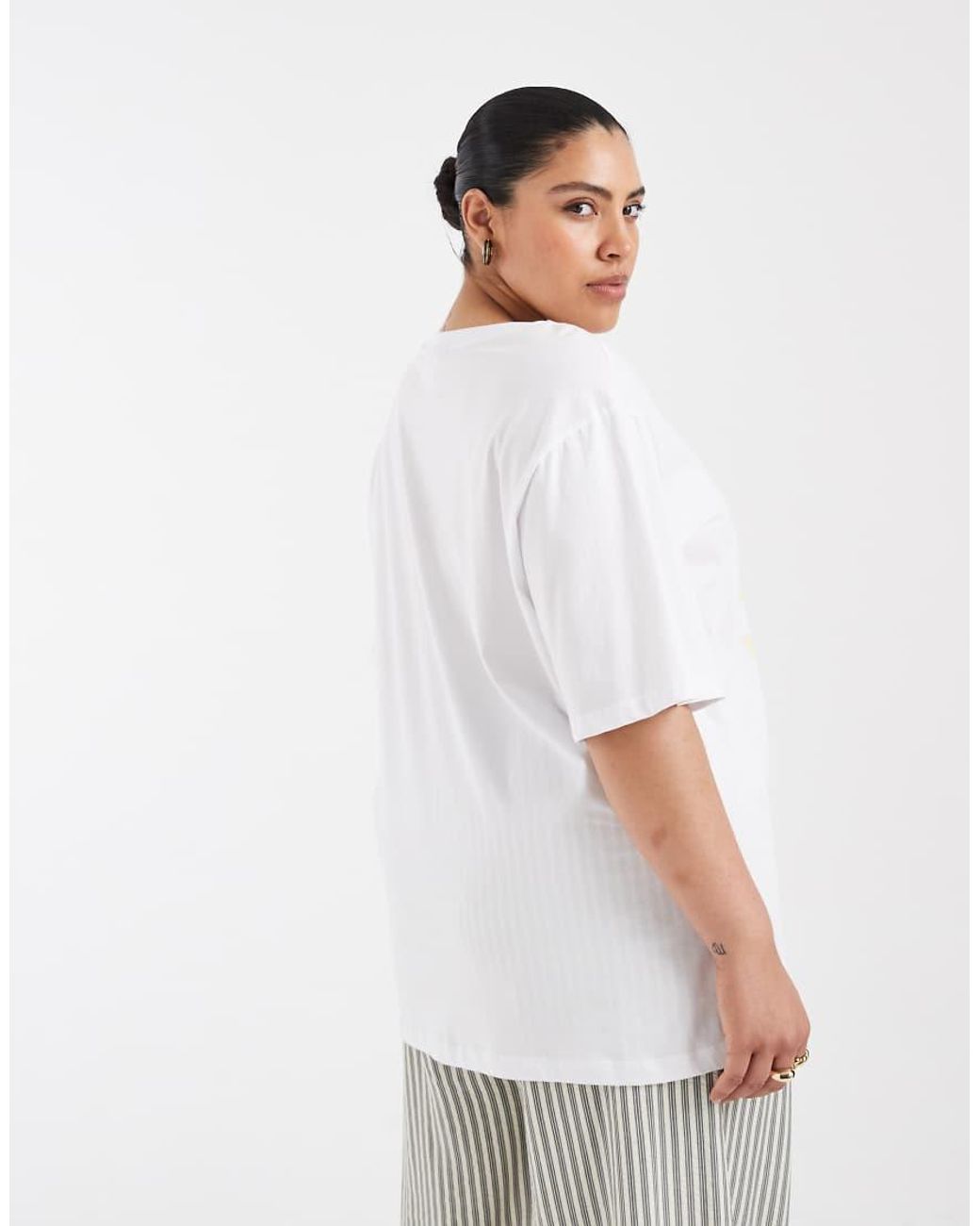 ONLY White Oversized T-shirt With Lobster Print