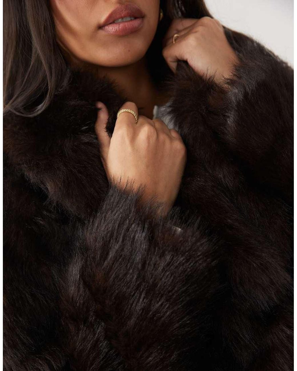 New Look Black Cropped Faux Fur Jacket