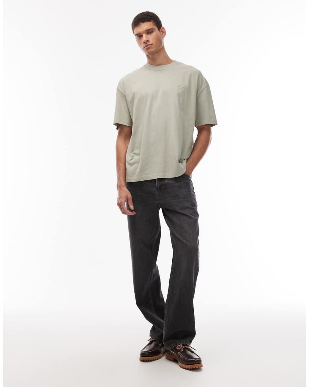 AllSaints Gray Xander Flocked T-Shirt for men