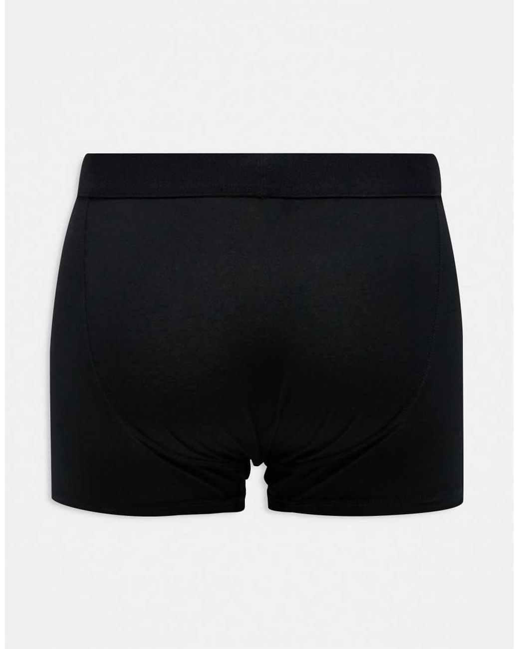 Pack De 5 Calzoncillos Negros Con Cinturilla Negra De Topman de hombre de color Black