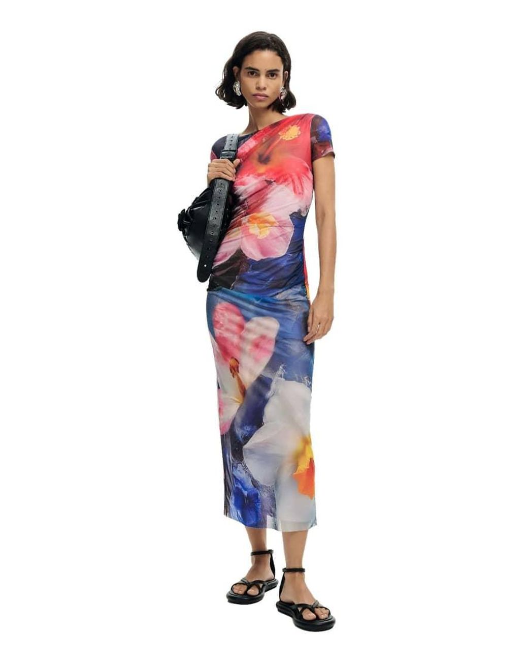 Desigual White Sleeveless Printed Dress