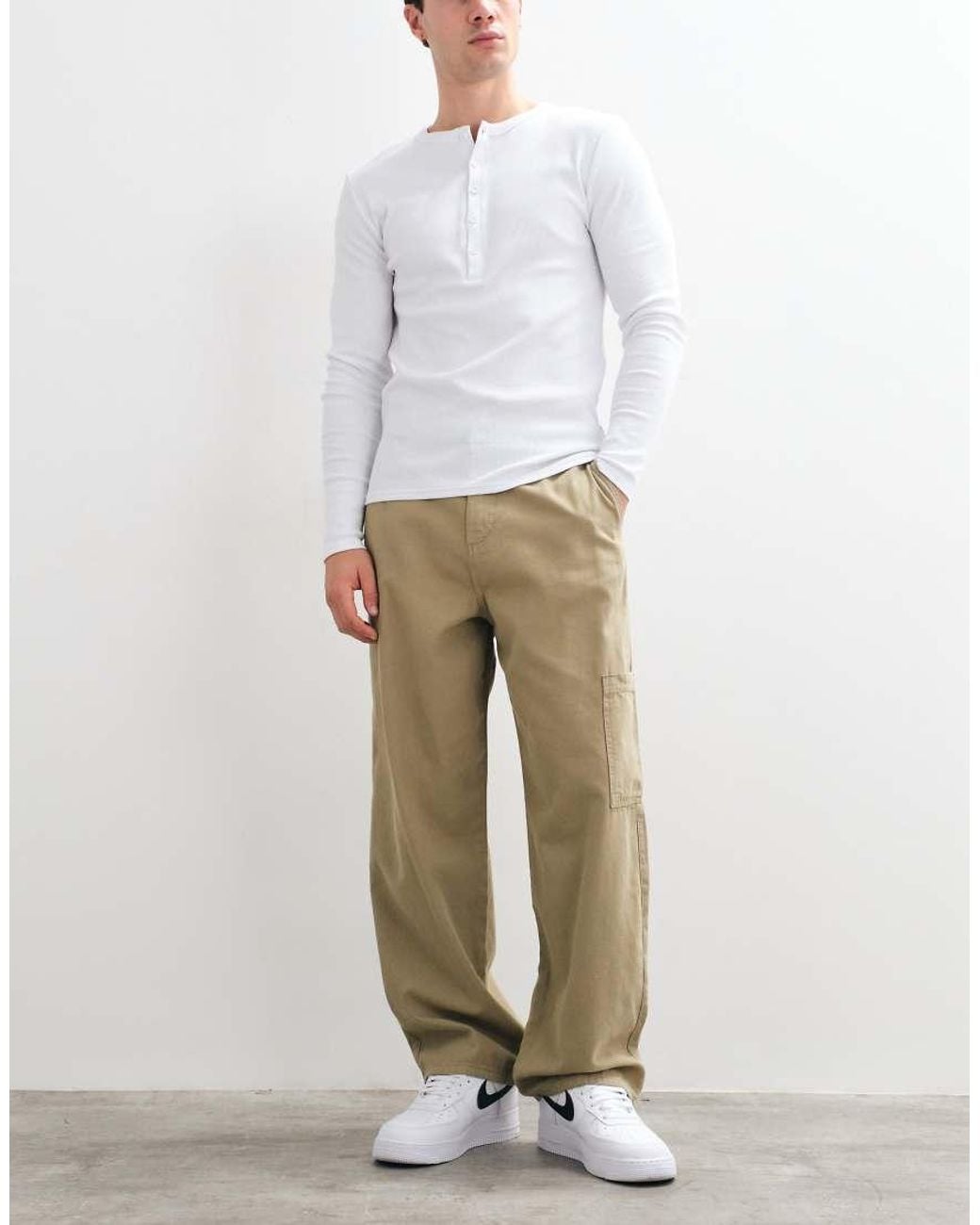 ASOS Natural Loose Cargo Trouser for men