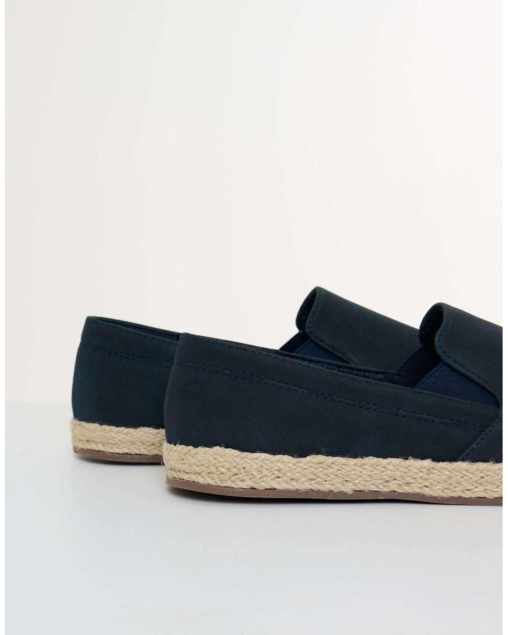 Threadbare Blue Faux Suede Slip On Espadrilles for men
