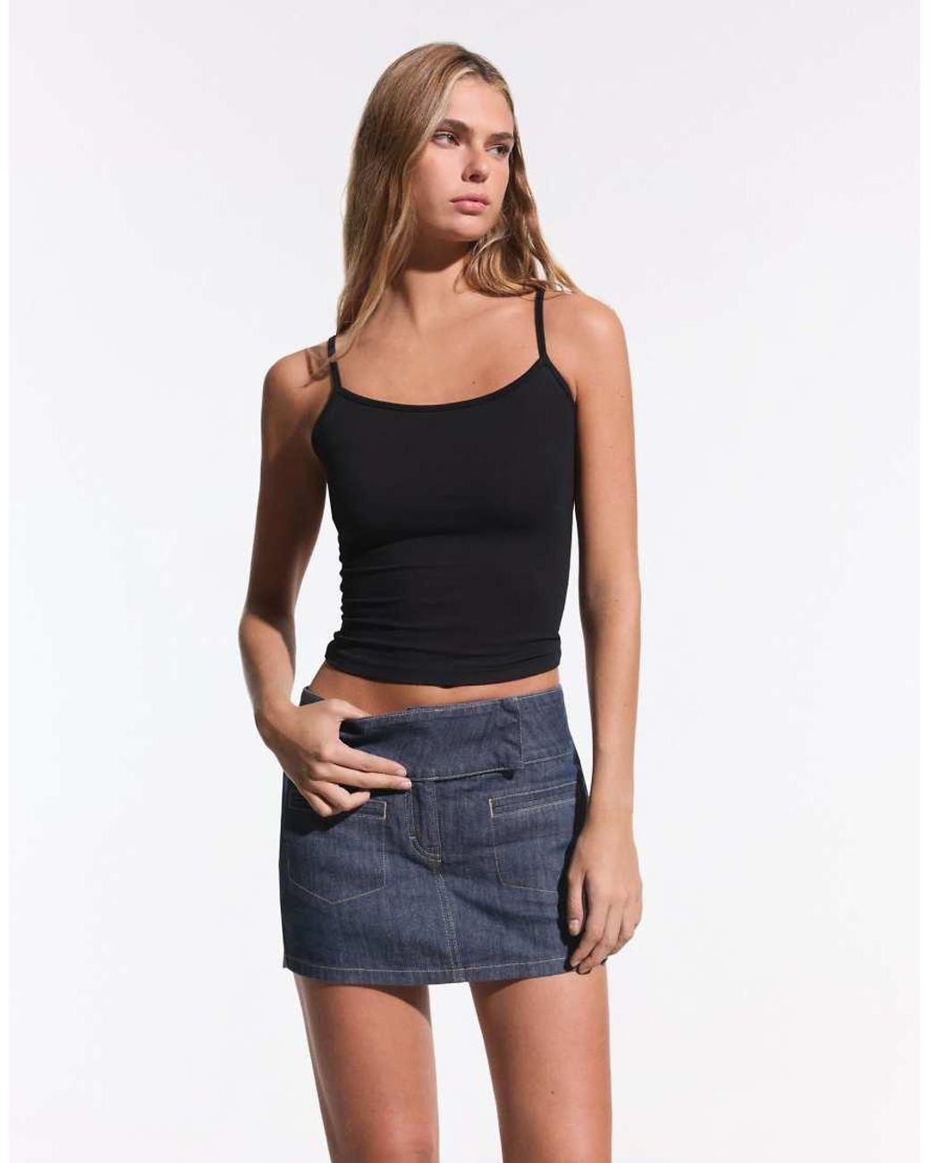 Bershka Blue Strappy Top