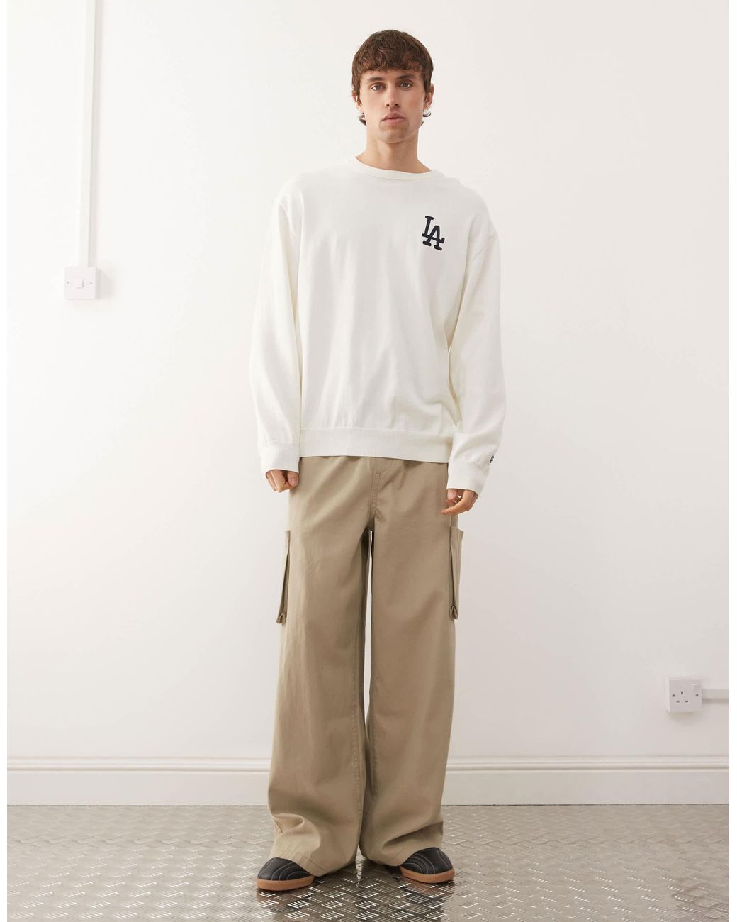 KTZ – la dodgers – basic-strickpullover in Natural für Herren