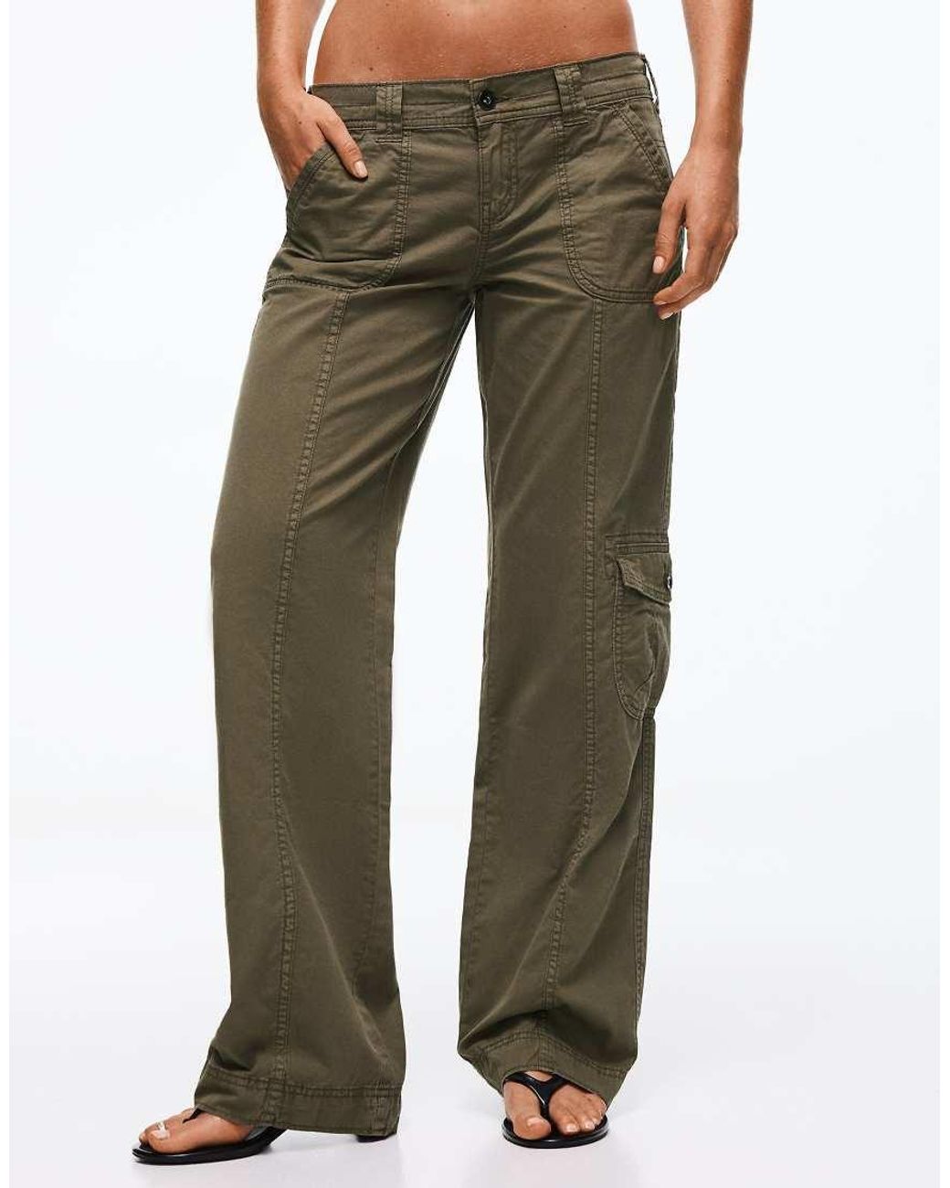 Bershka Green Straight Cargo Trousers