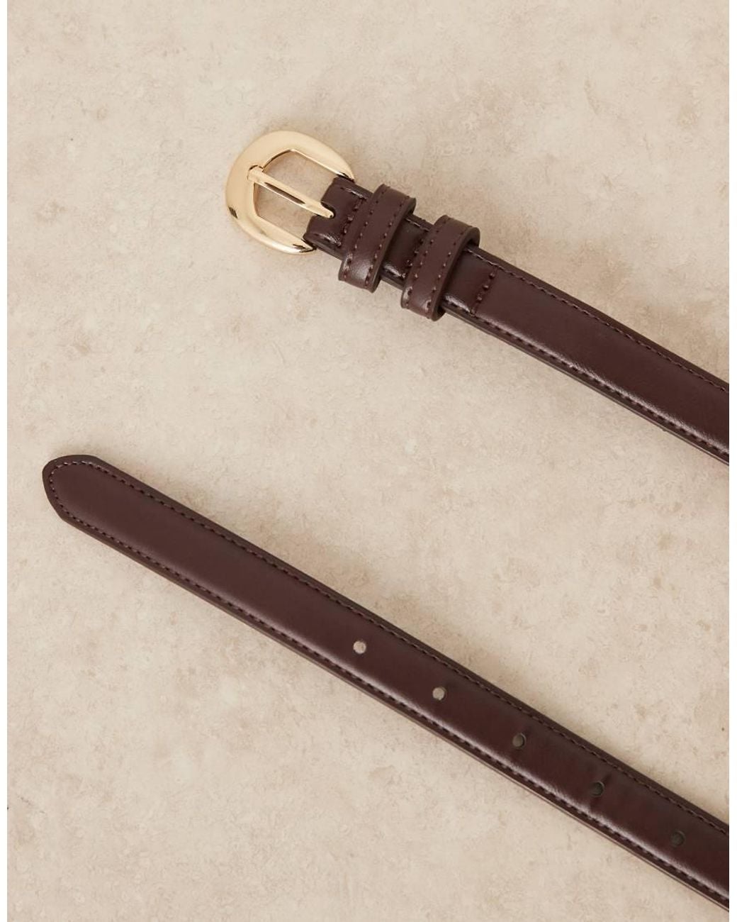 Mango Black Mnago Slim Faux Leather Belt