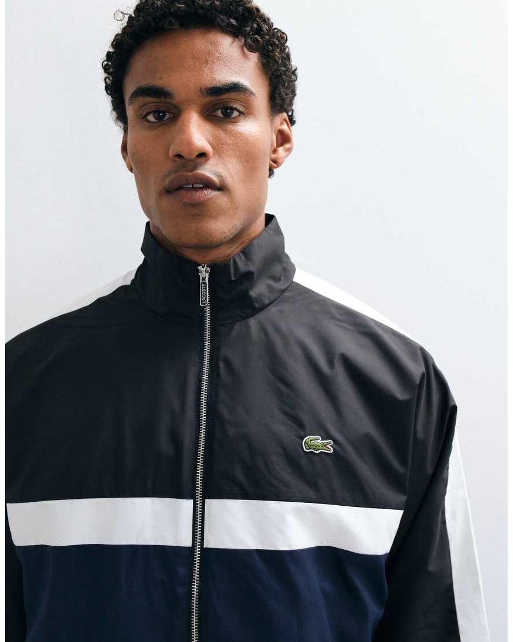 Lacoste Blue Colour Block Water Repellant Track Jacket for men