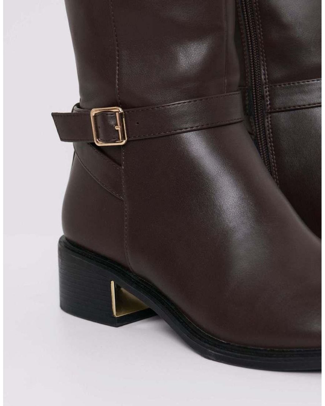 Threadbare Black Faux Leather Riding Boots