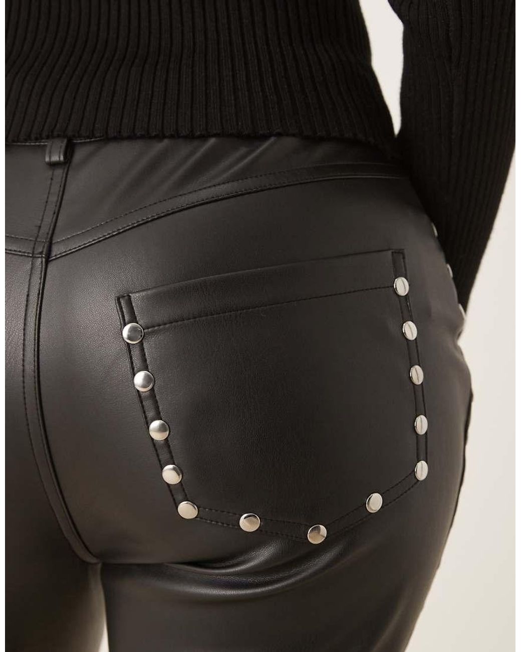 Never Fully Dressed Black Pu Studded Trousers