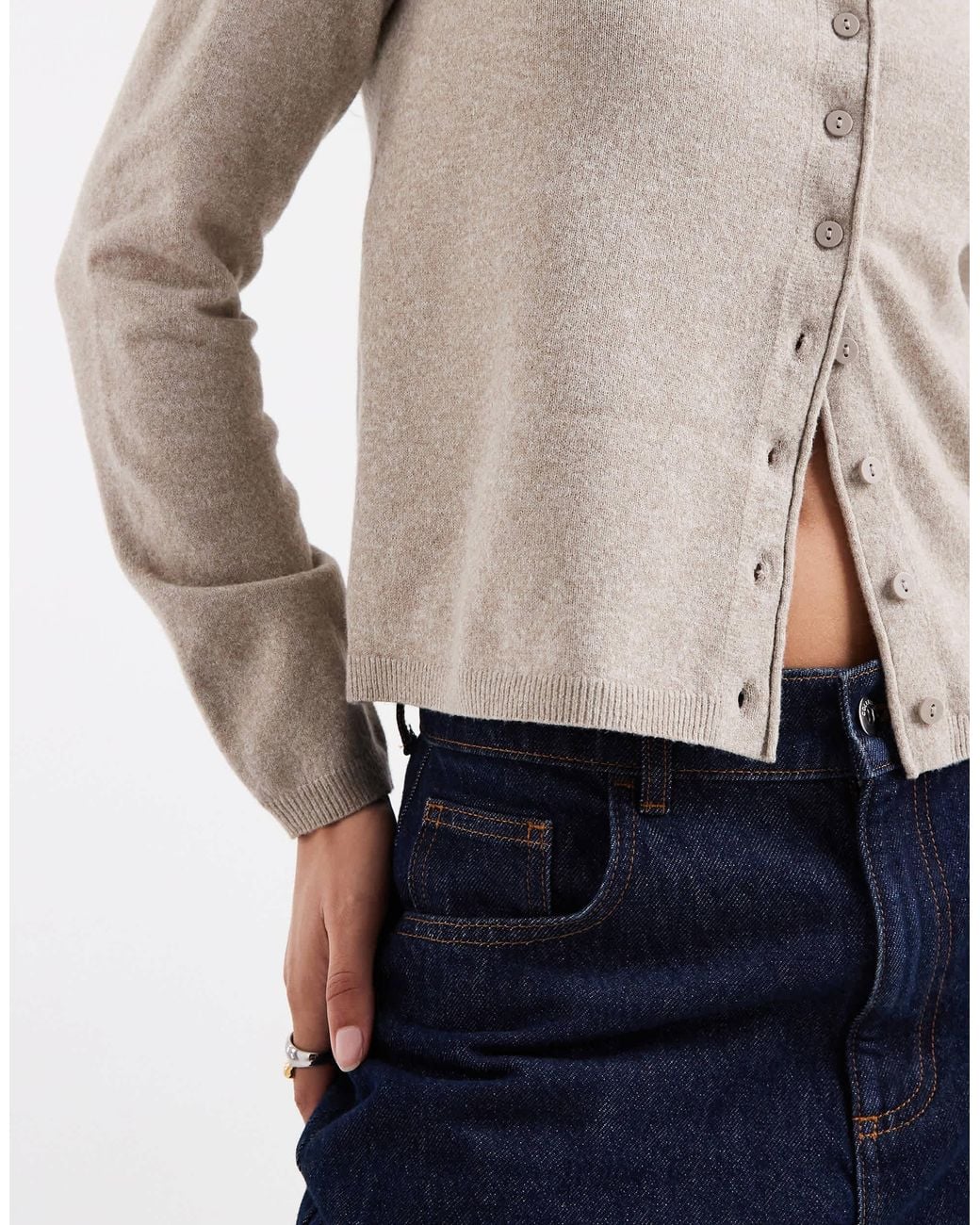 ONLY Natural – beige strickjacke