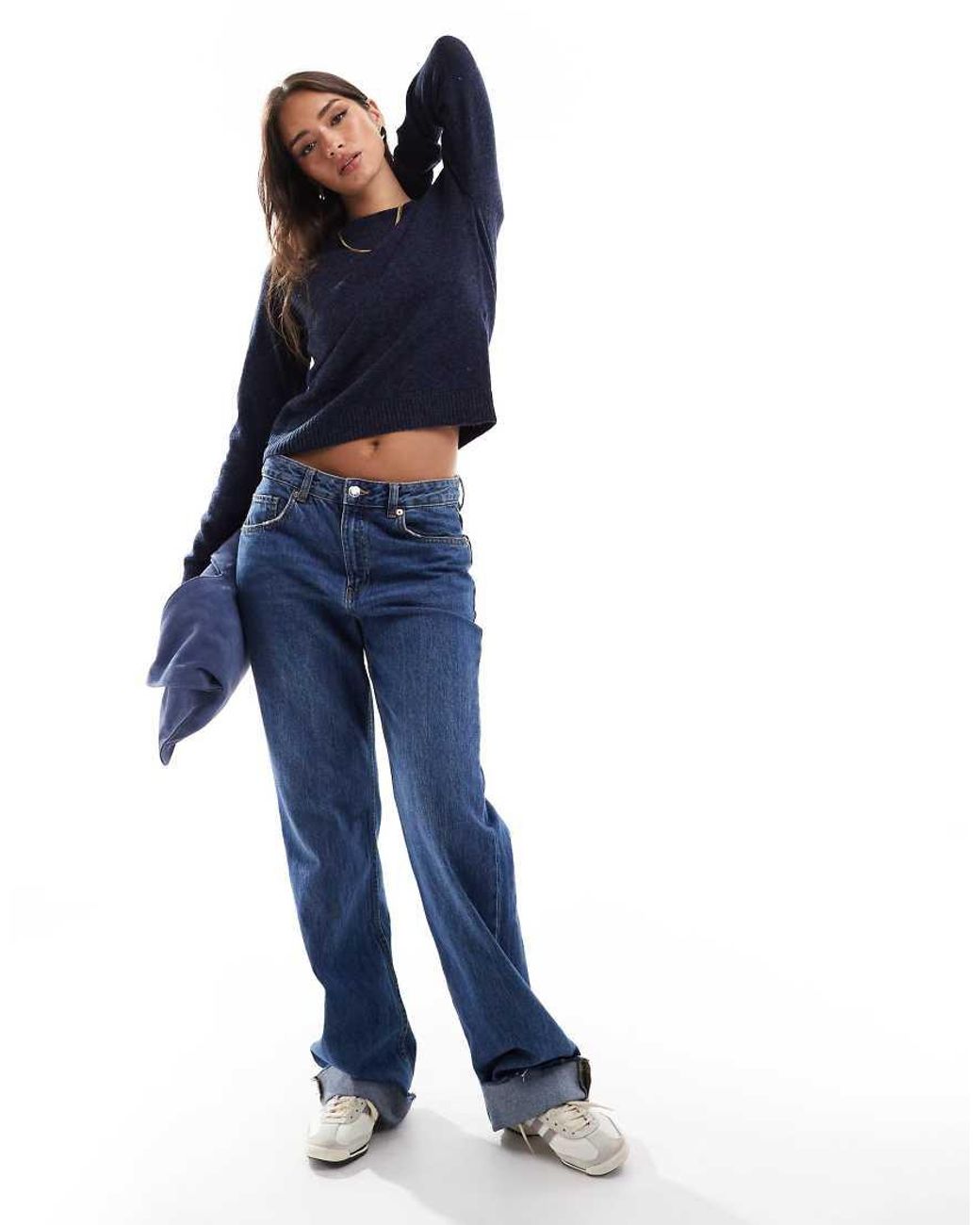 Vero Moda Blue Round Neck Knitted Jumper