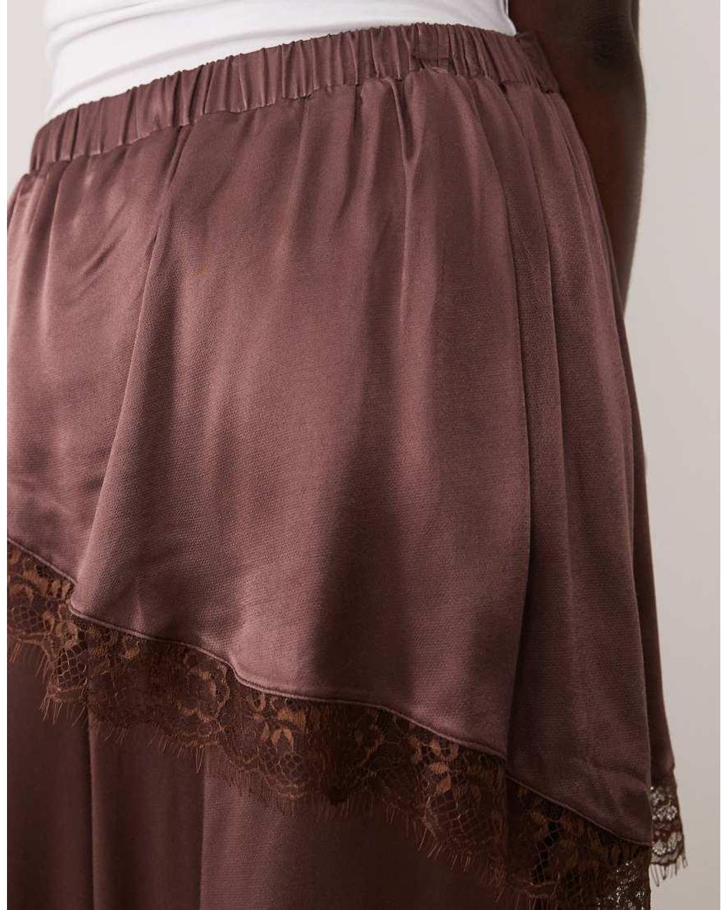 Miss Selfridge Brown Wrap Detail Satin Balloon Trousers