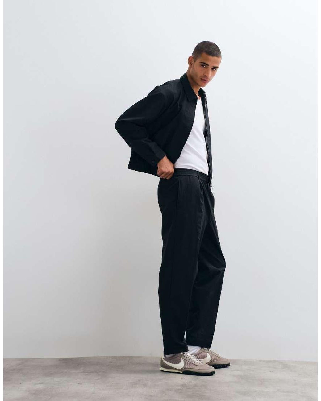 ASOS Blue Smart Carrot Fit Pants for men