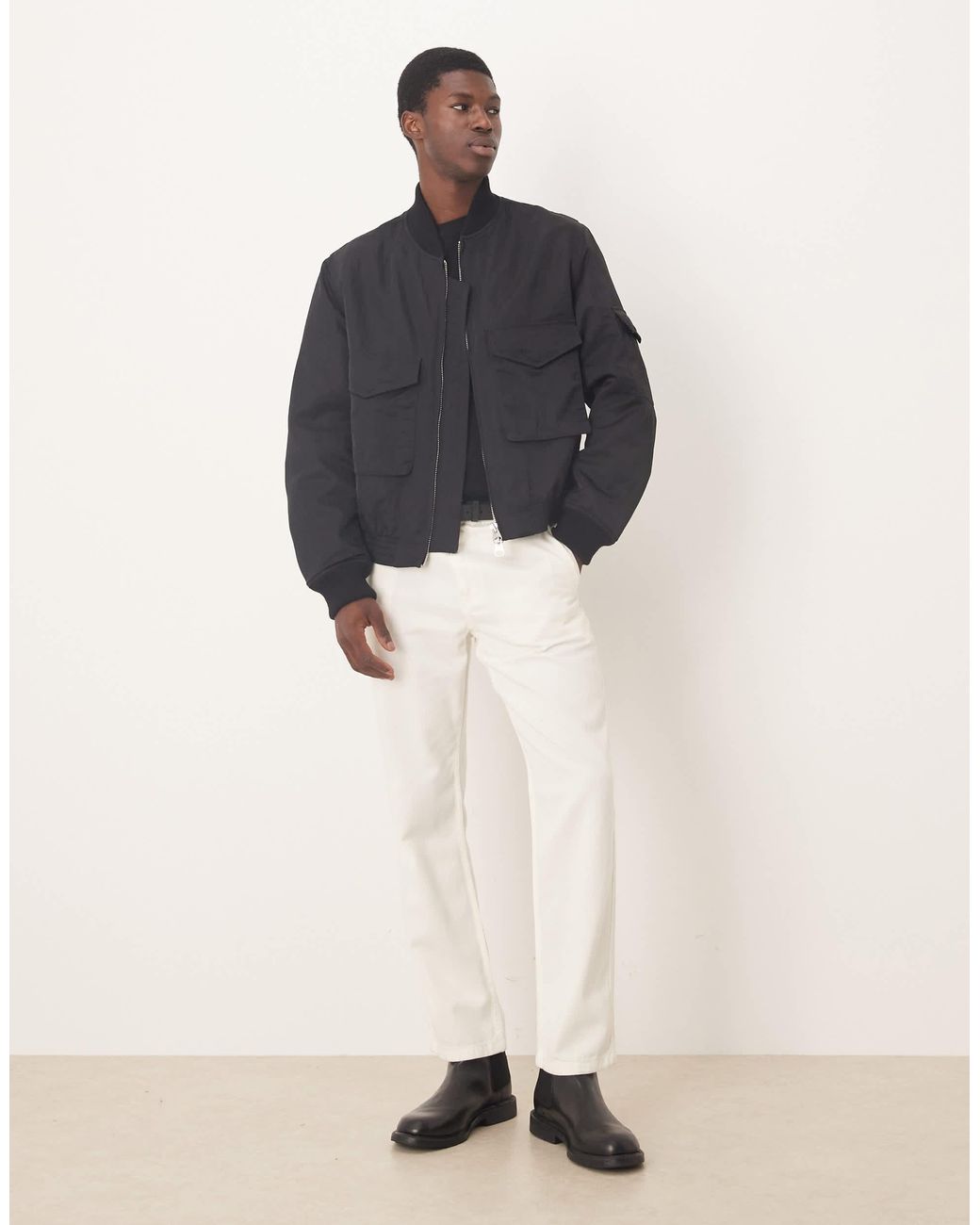 ARKET Blue Bomber Jacket With Workwear Pockets for men