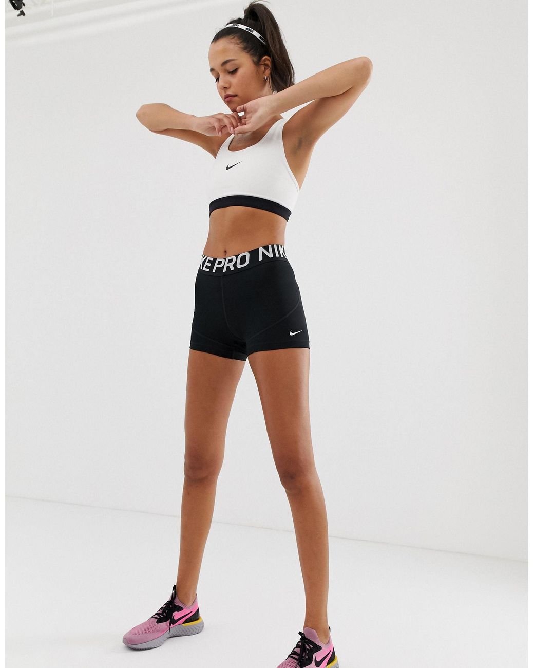 nike pro training 5 inch shorts in black