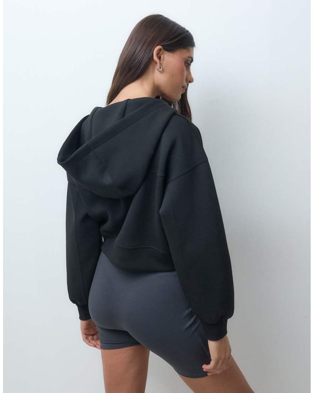 4505 Blue Performance Boxy Cocoon Fit Zip Up Hoodie