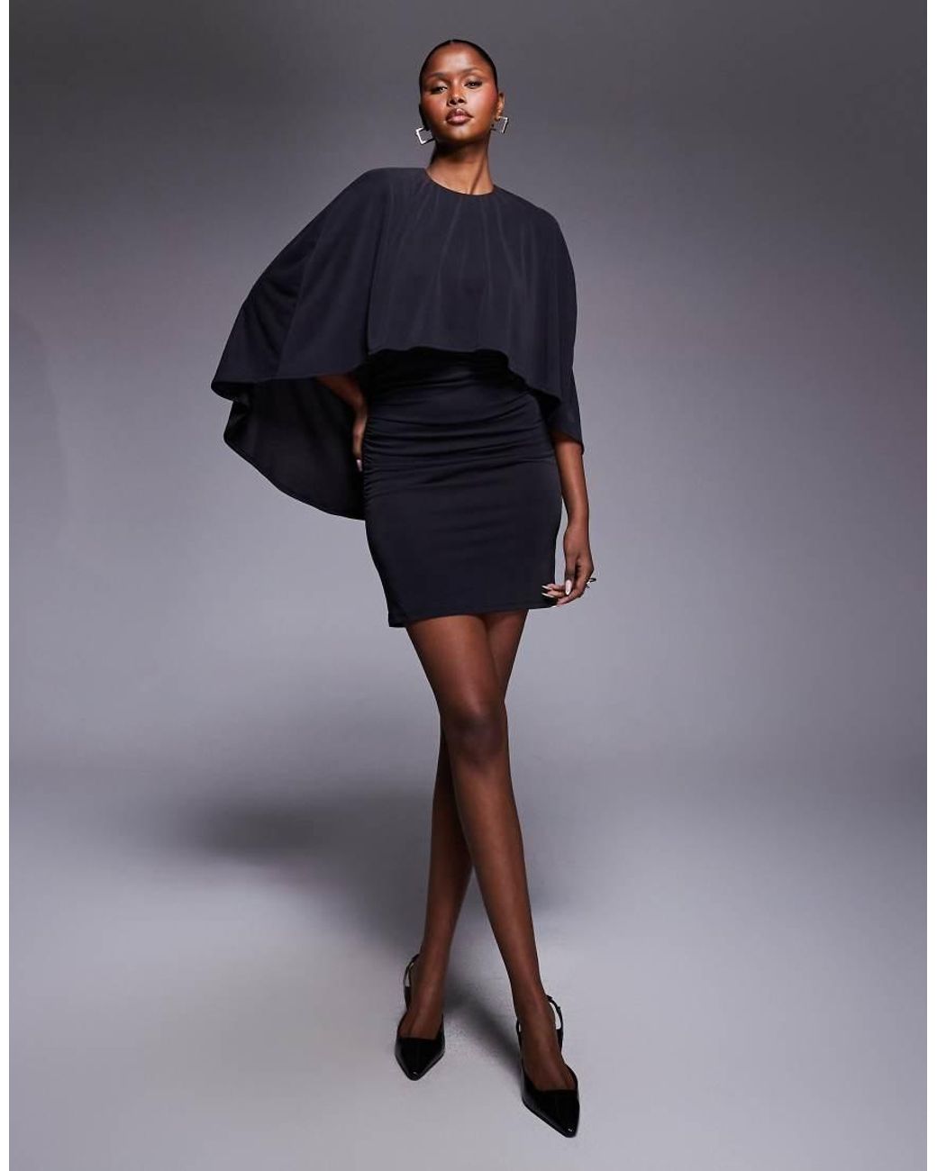 ASOS Blue Modal Cape Mini Dress