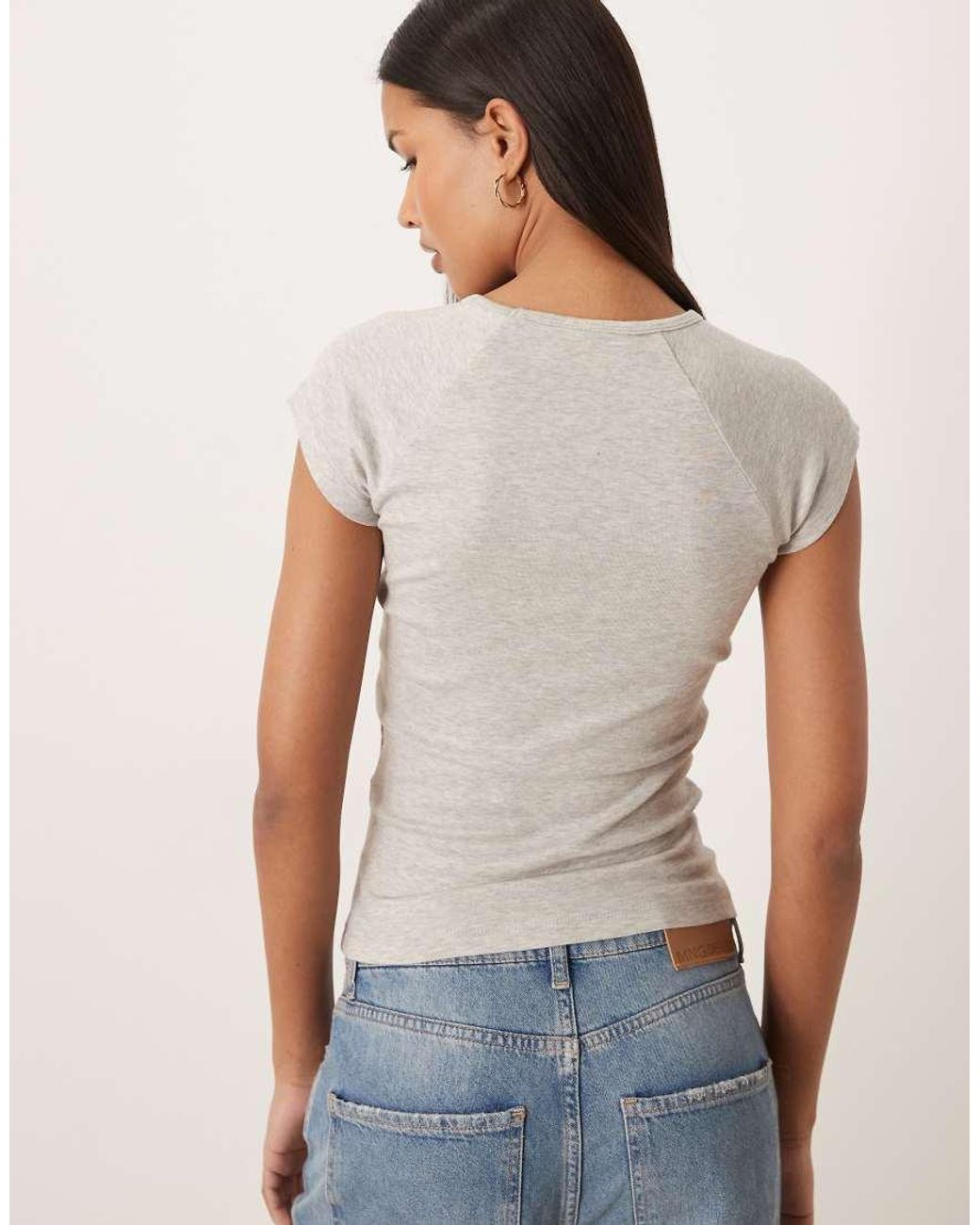 JJXX Gray Raglan Fitted T-shirt