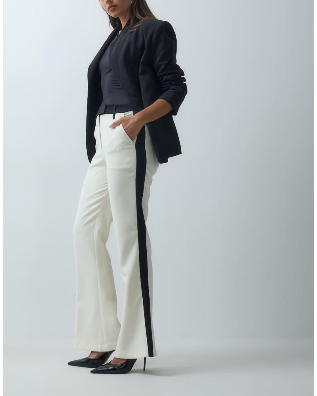 ASOS Flared Tuxedobroek in het Multicolor