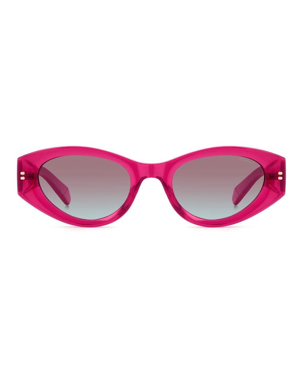 Polaroid Sunglasses Pink Bold Cat Eye Sunglasses With Burgundy Shaded Polarized Lenses