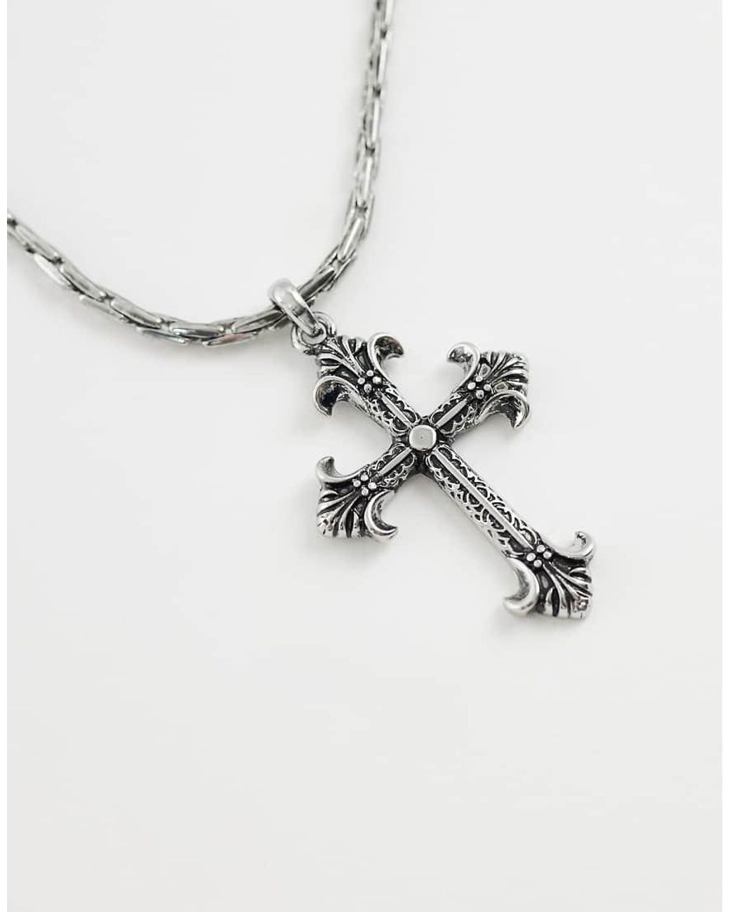 ASOS Metallic Chunky Cross Pendant Necklace for men