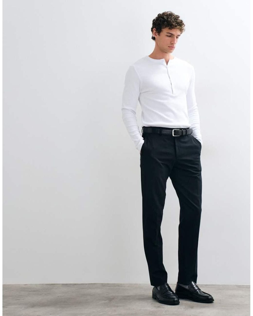 SELECTED White Co-Ord Slim Fit Jersey Trousers for men