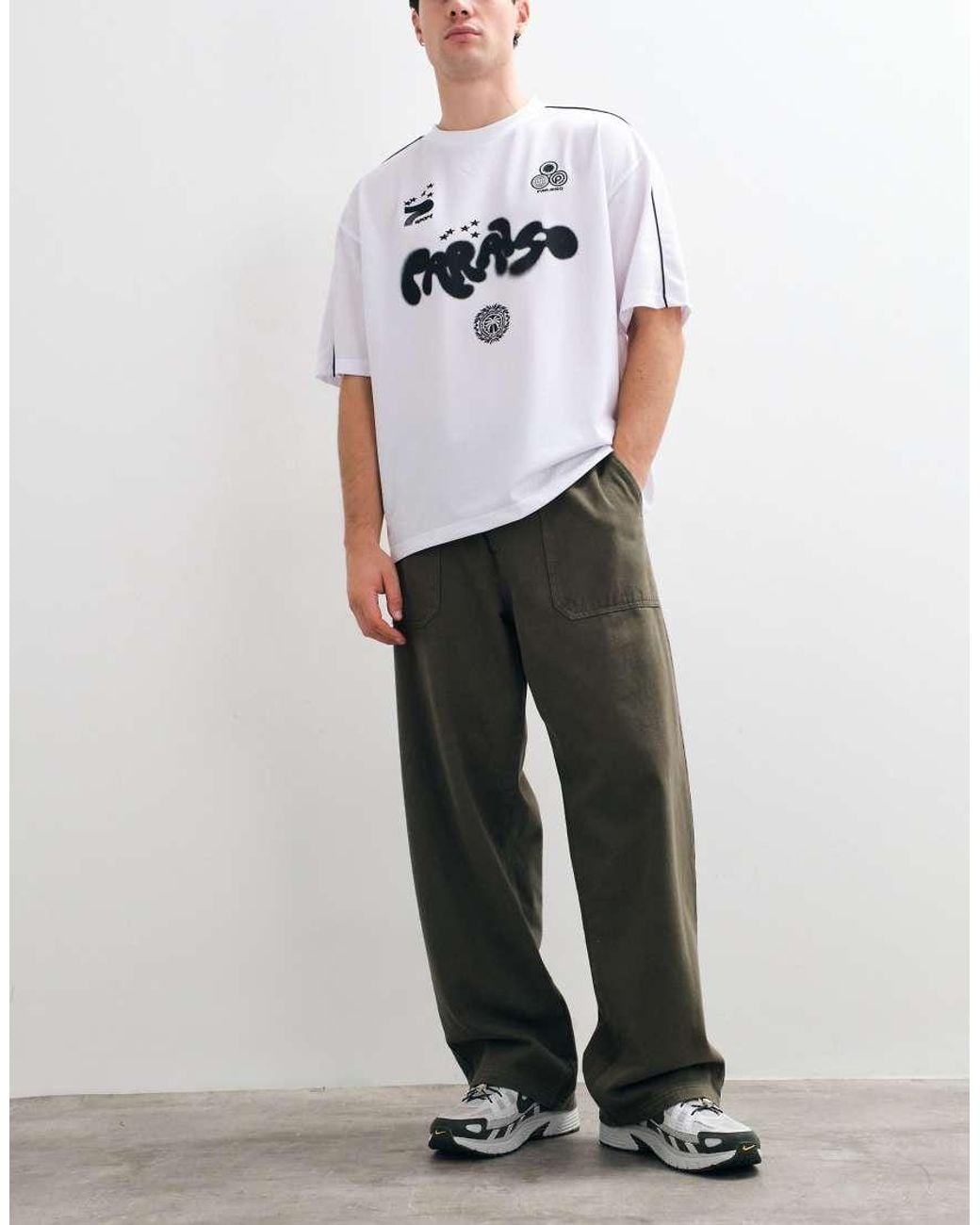 ASOS Gray baggy Pull On Trousers for men