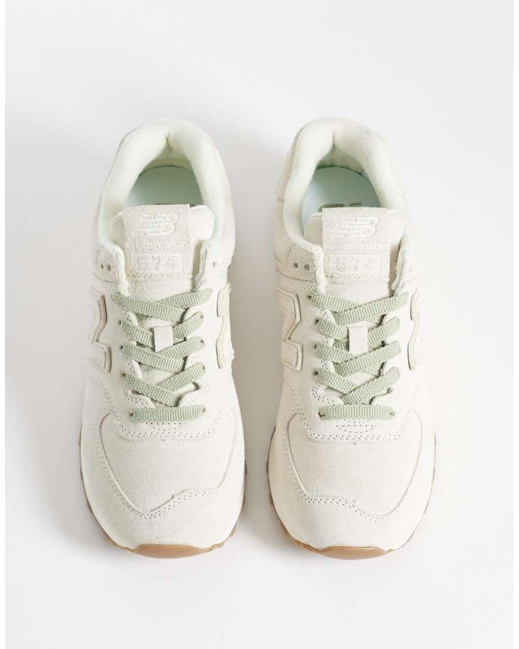 New Balance White 574 Sneakers