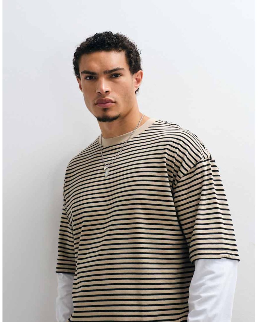 ASOS Multicolor Heavyweight Boxy Oversized T-Shirt With Double Sleeves for men