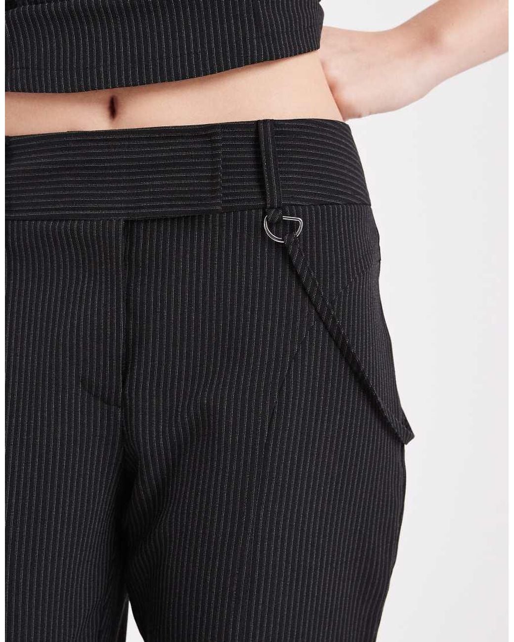 Collusion Blue Tailored Pinstripe Buckle Trouser Co-Ord