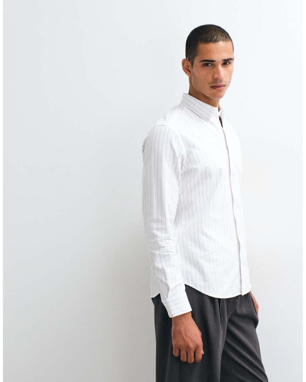 Mango White Classic Shirt for men