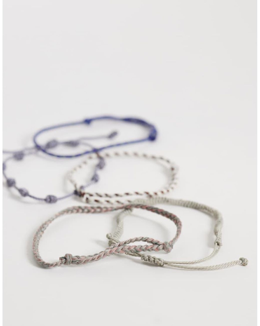 ASOS White 5 Pack Rope Puller Bracelet for men