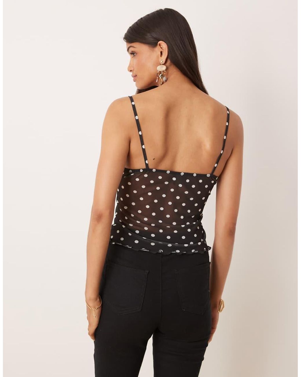ASOS Black Mesh Cami Bust Cup Top