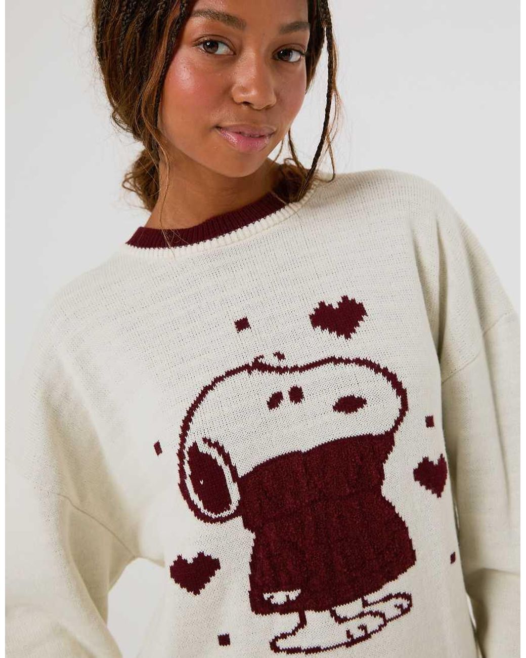 Skinnydip London White Peanuts X Snoopy Sweater Knitted Jumper