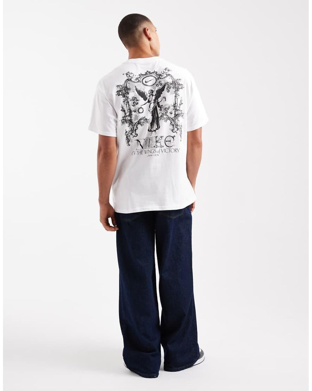 Nike White Victory Back Print Graphic T-Shirt for men
