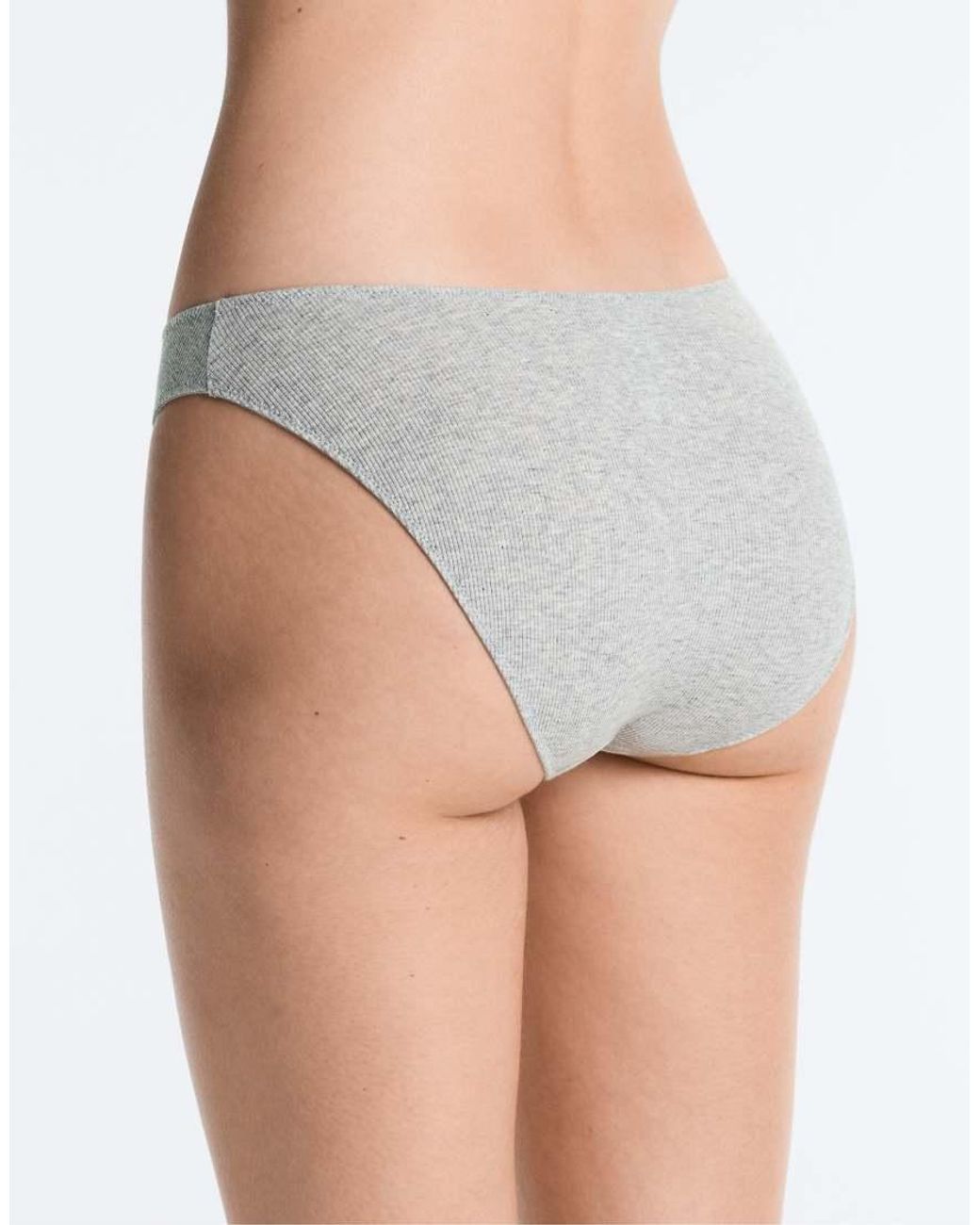 Oysho Blue 5 Cotton Rib U-cut Classic Briefs