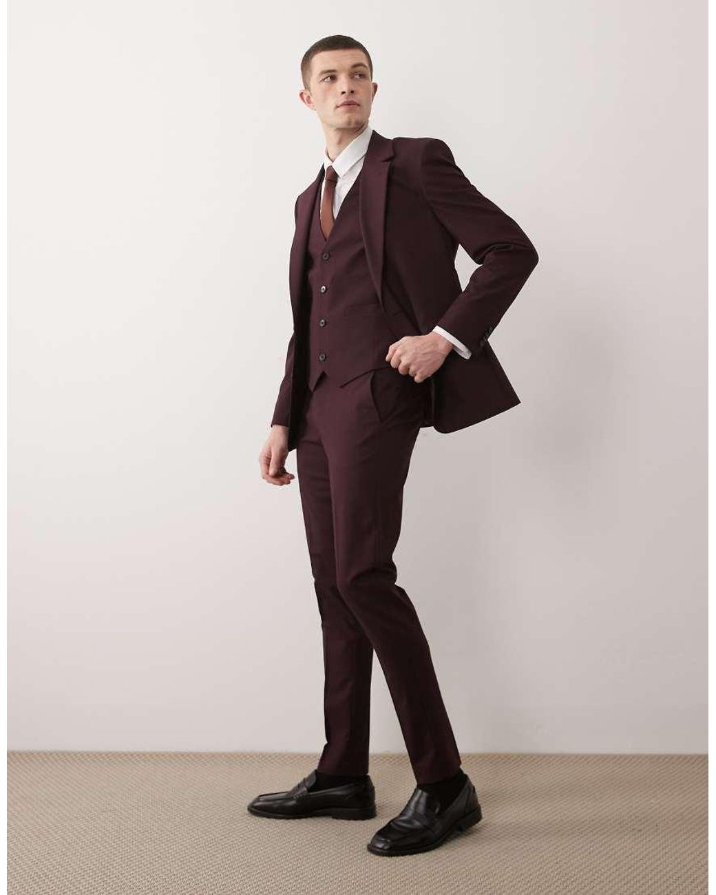 ASOS Red Skinny Suit Trousers for men