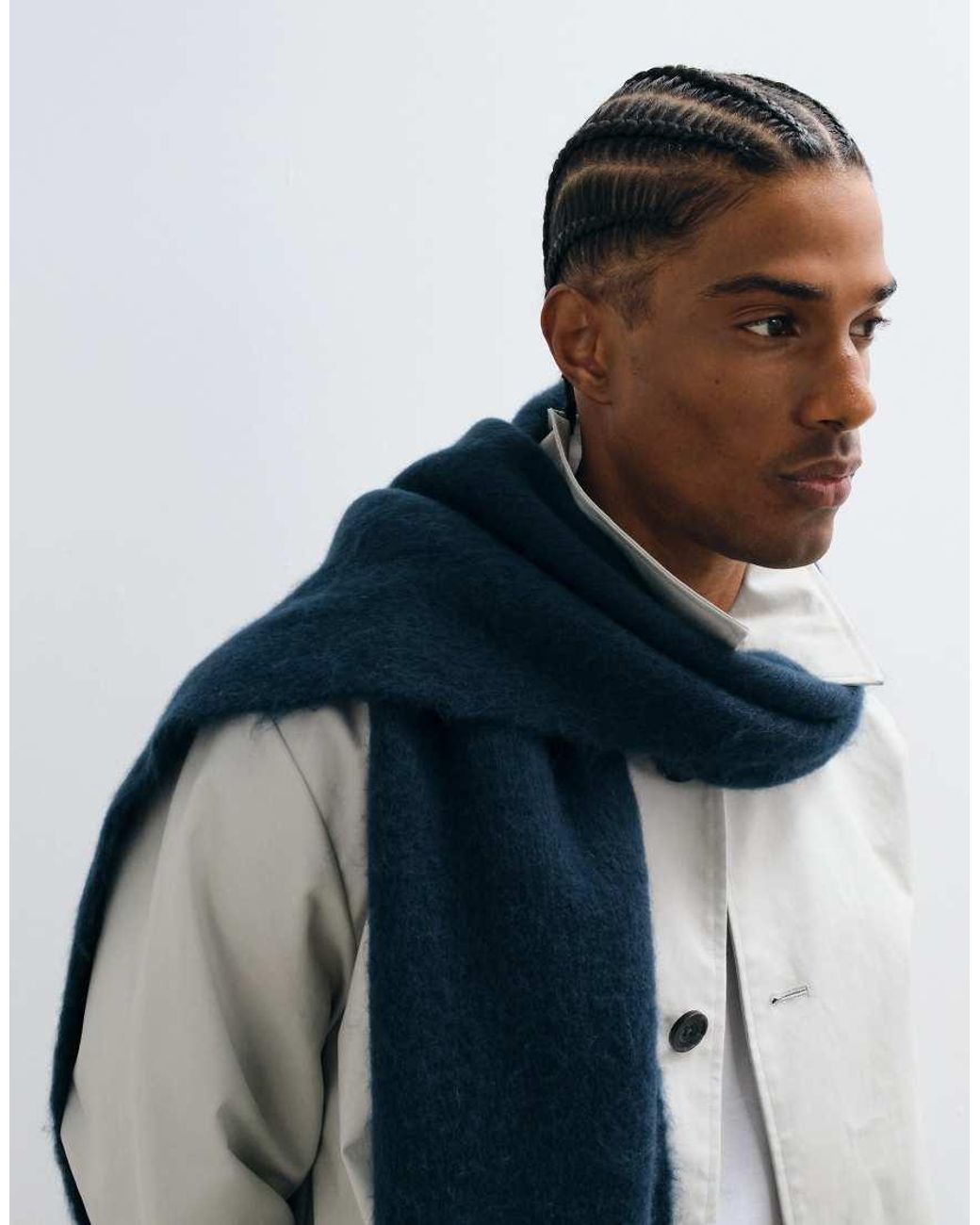 ASOS Blue Woven Brushed Scarf for men