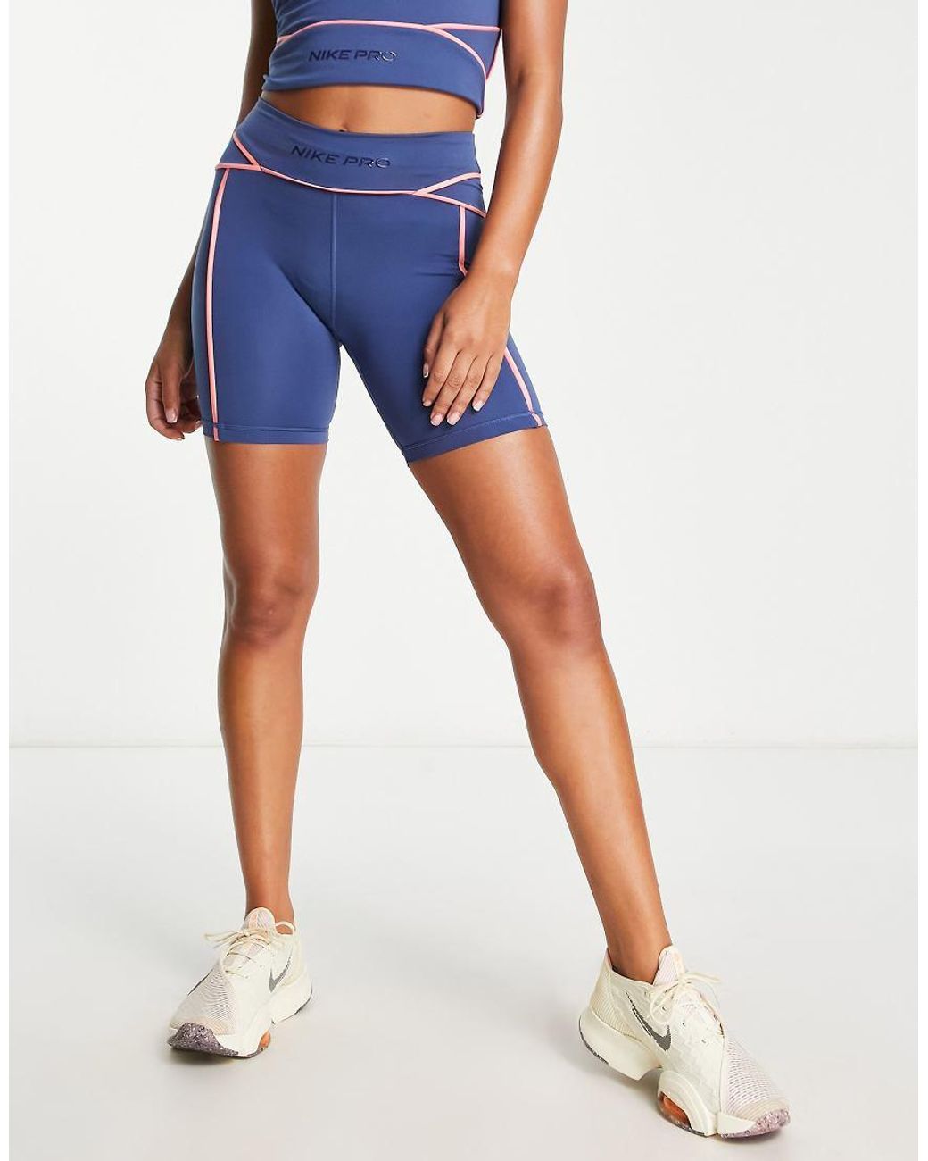 Nike Blue Nike Pro Training Membership Dri-Fitleggings Booty Shorts
