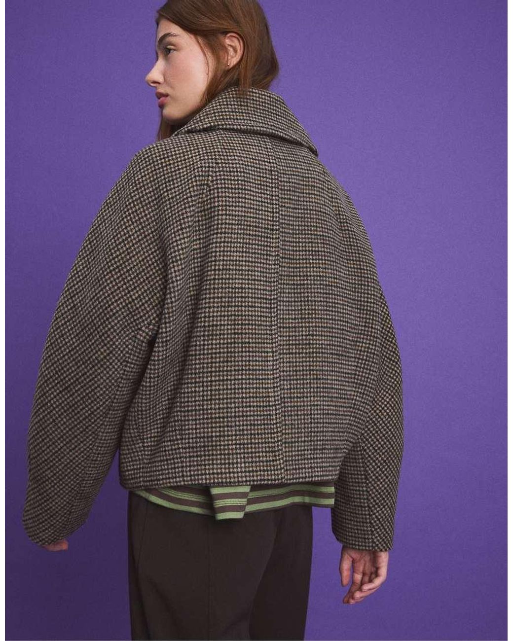 Stradivarius Purple Wool-blend Jacket