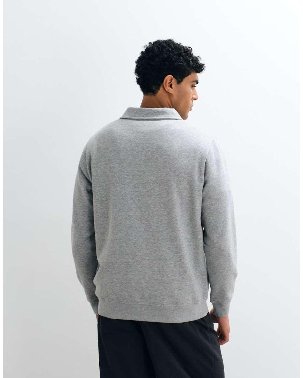 ASOS Gray Quarter Zip Sweatshirt for men