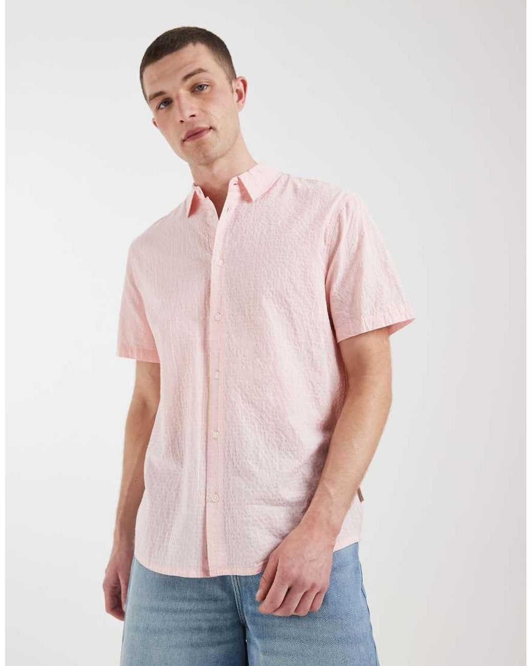 Camicia Vestibilità Classica di Blend in Pink da Uomo
