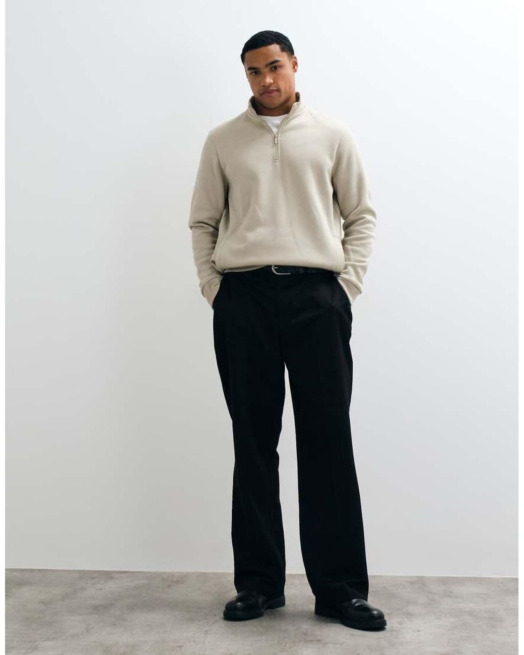 Brave Soul Natural 1/4 Zip Sweatshirt for men